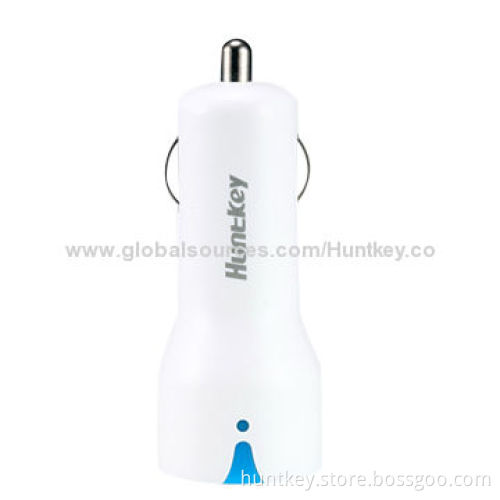In-car Charger, Two USB Output 5V/1A and 5V/2.1A, Charge Smartphone and Tablet PC at Same Time